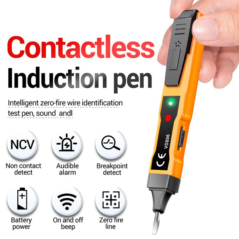 Product Introduction of Continuity Voltage Detector Pen Non-contact Inductive AC/DC Voltage Meter Electric Compact Pen Voltage Battery Test Pencil 9