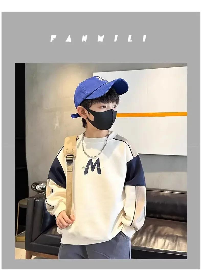 Product Introduction of Boys Autumn Fashion Sweatshirts Kids New Korean Style Trend Long Sleeved Pullover Outfits Children Top Clothes 6