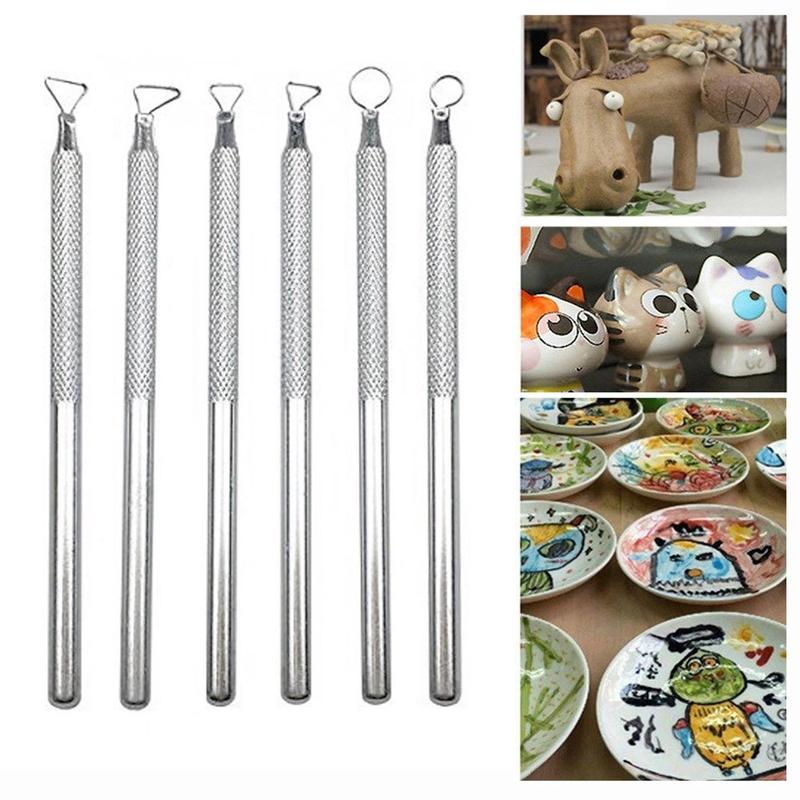 ✨Spot goods✨6pcs Pottery Clay Scraper Clay Sculpting Modelling Tools Aluminum Sludge 2