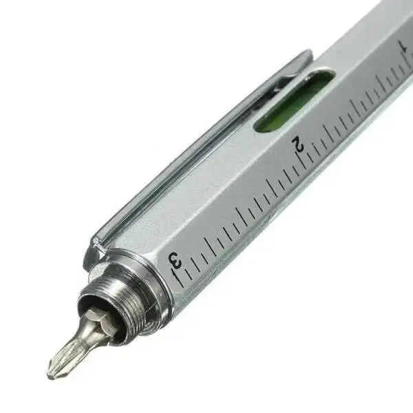 Bút Bi Đa Chức Năng, 7 Trong 1, Với Dụng Cụ Cầm Tay Hiện Đại, Thước Đo Kỹ Thuật, Tuốc Nơ Vít, Bút Cảm Ứng, Mức Cảm Ứng, Thích Hợp Cho Đo Lường 5