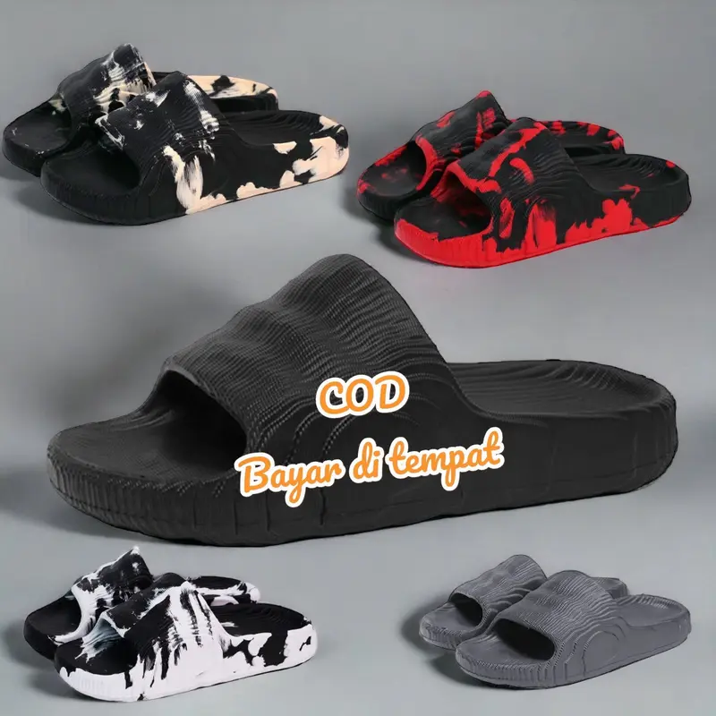 Limitless - Sandal Selop Pria Dewasa Adilette Luar Ruang Sendal Selop Dalam Ruangan Bahan peylon  Eva Phylon Promo Ramadhan Ramadhan Extra Seru viral Shoes Hitam 0