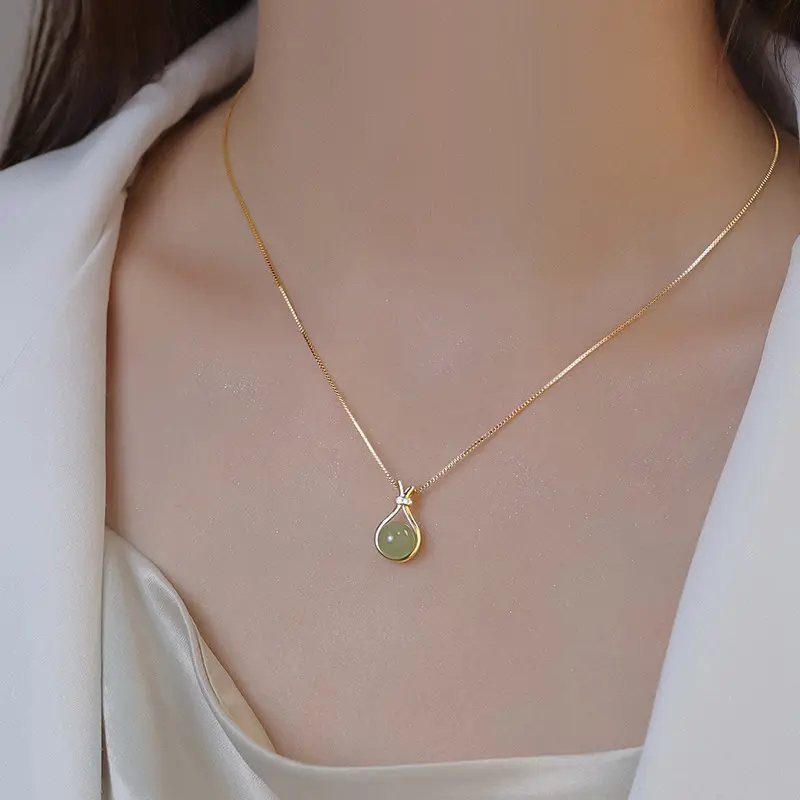 Temperament Lucky Bag Pendant Necklace Women's Fashion Versatile Gourd Clavicle Chain Accessories Birthday Party Gift