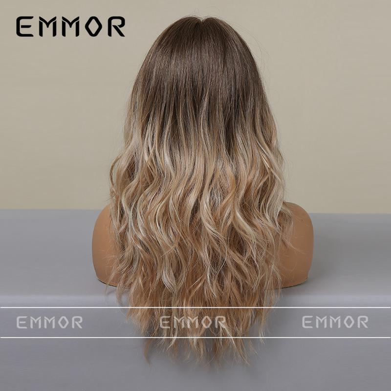 New Hair Lace Lace Small T Dark Brown Gradient Light Brown Big Wave Long Curly Hair European and American Style Lace Wig for Women 4