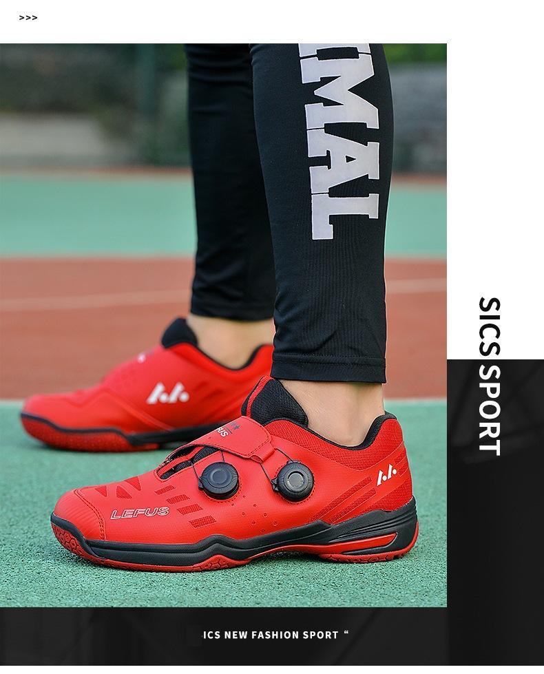 Product Introduction of In Stock Professional Badminton Race Shoes Feather Training Shoes Men's and Women's Same Sneaker Tennis Shoes Revers Badminton Shoes Men's and Women's Same Rotating Button Non-Slip Wear-Resistant Table Tennis Training Sneakers Sneaker Tennis Shoes 25
