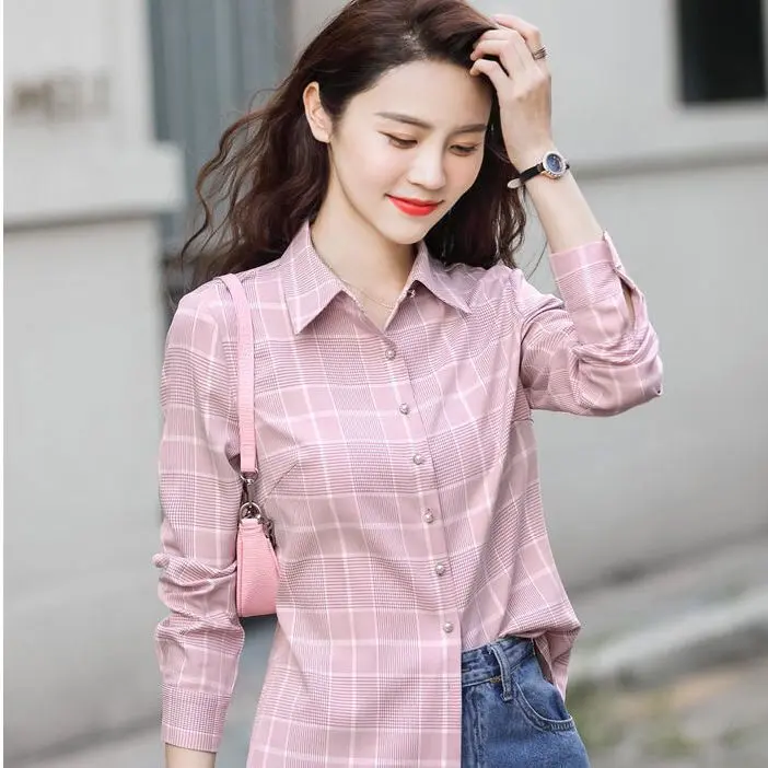 Áo Sơ Mi Kẻ Sọc, Hàng Mới Về, Quần Áo Mùa Thu Nữ Dài Tay, Thời Trang, Thanh Lịch, Dáng Ôm, Phong Cách Hàn Quốc, Dáng Rộng Vừa Vặn, Áo Áo Cánh Nữ, Phong Cách Phương Tây 7