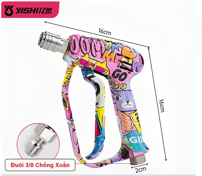 Vòi Xịt Cho Máy Rửa Xe Cao Áp ,S.úng Rửa Xe Áp Lực Cao Colorful Graffiti 280 Bar