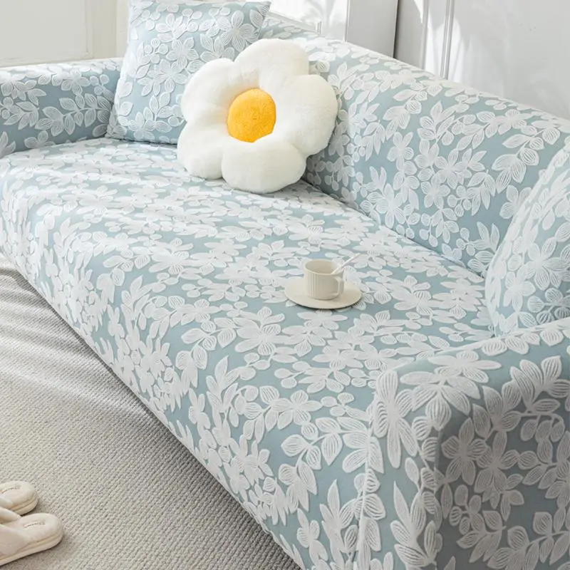 Floral Pattern Sofa Cover, 1 Count Sofa Slipcover with 1 Count Seat Cushion Cover, Dustproof Sofa Cover for Home Living Room Decor 6