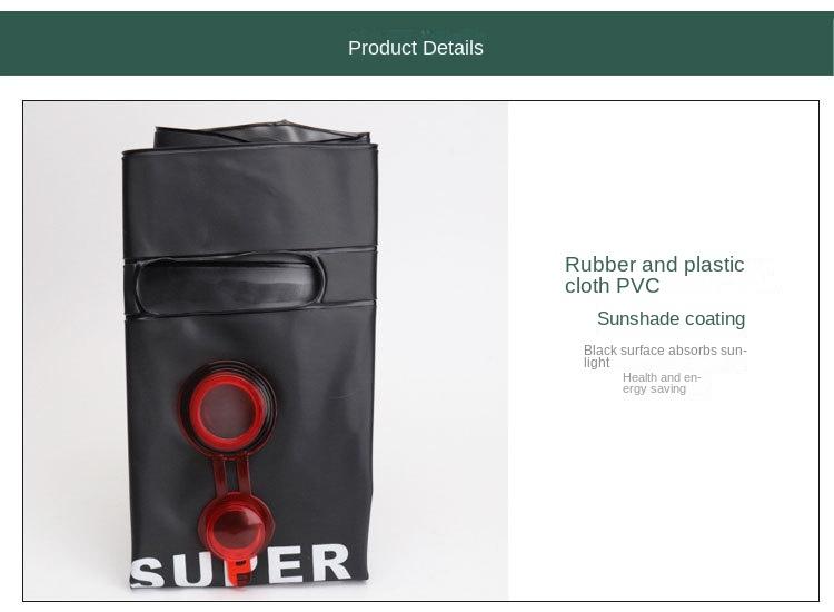 Product Introduction of Outdoor Camping Shower BagSolar Hot Water Bag Portable Outdoor Shower and Shower Cool Shower Water Storage Bag 4