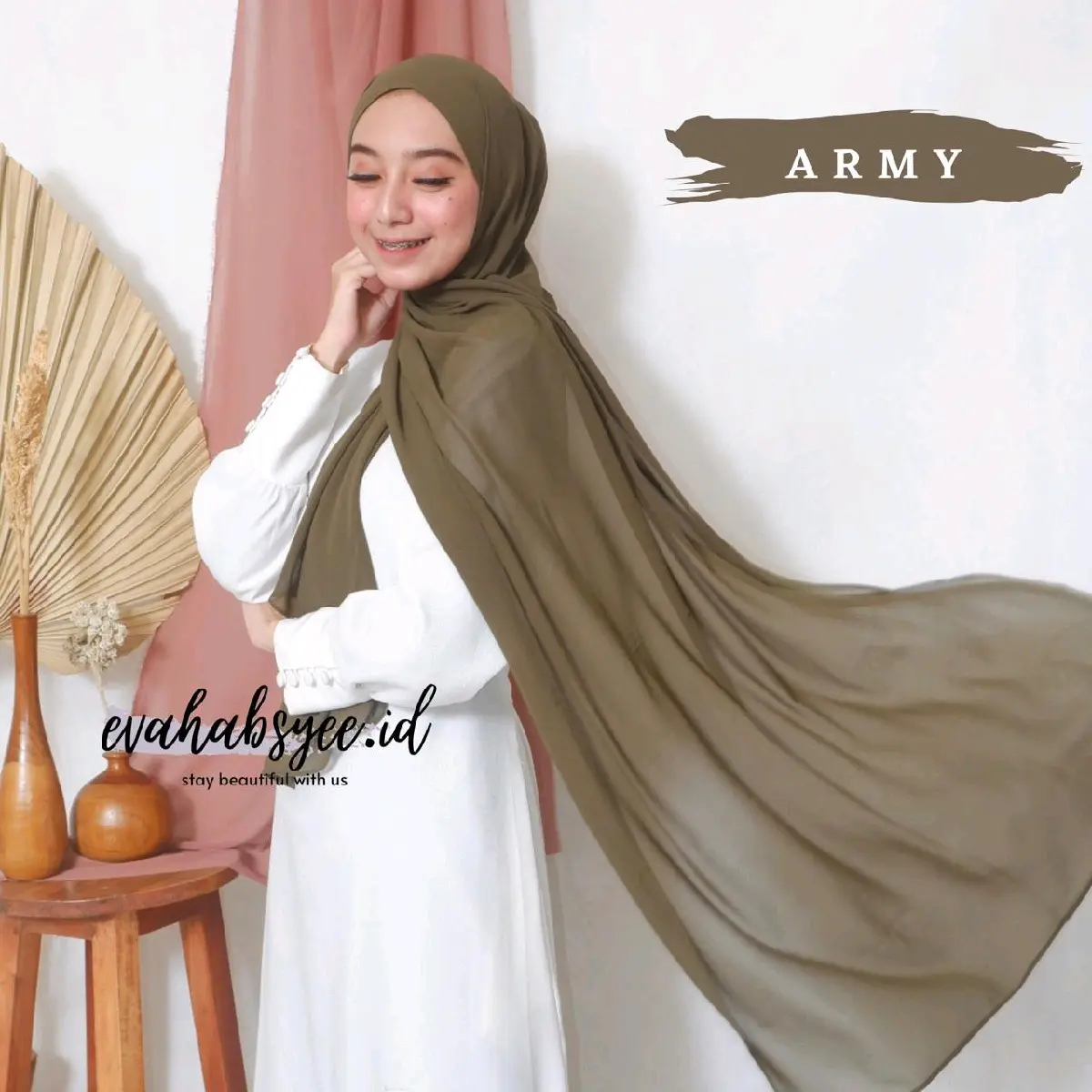Pashmina Hijau Army