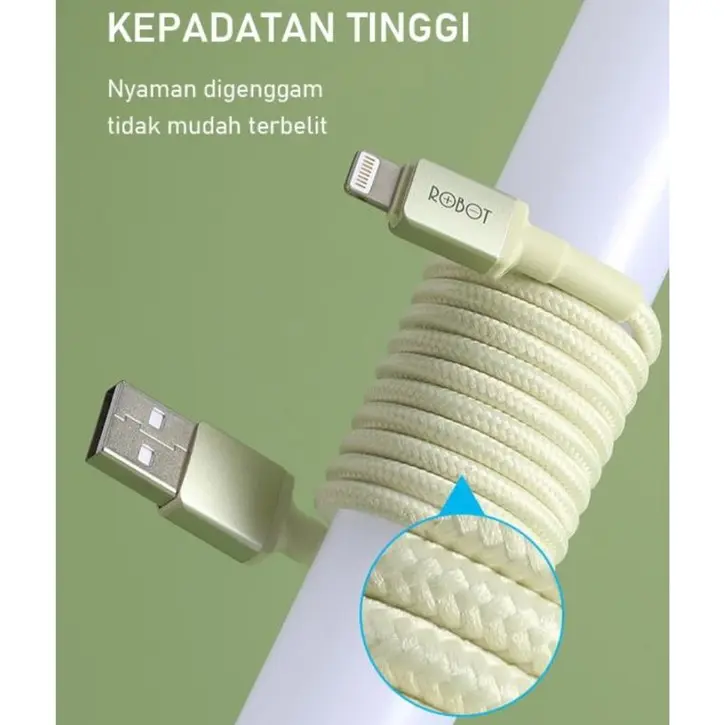 [ROBOT R-SL YELLOW] KABEL DATA l-PH0NE USB LIGHTNING FAST CHARGING l-PH0NE 5 6 6S 7 7+ 8+ XR XS 4
