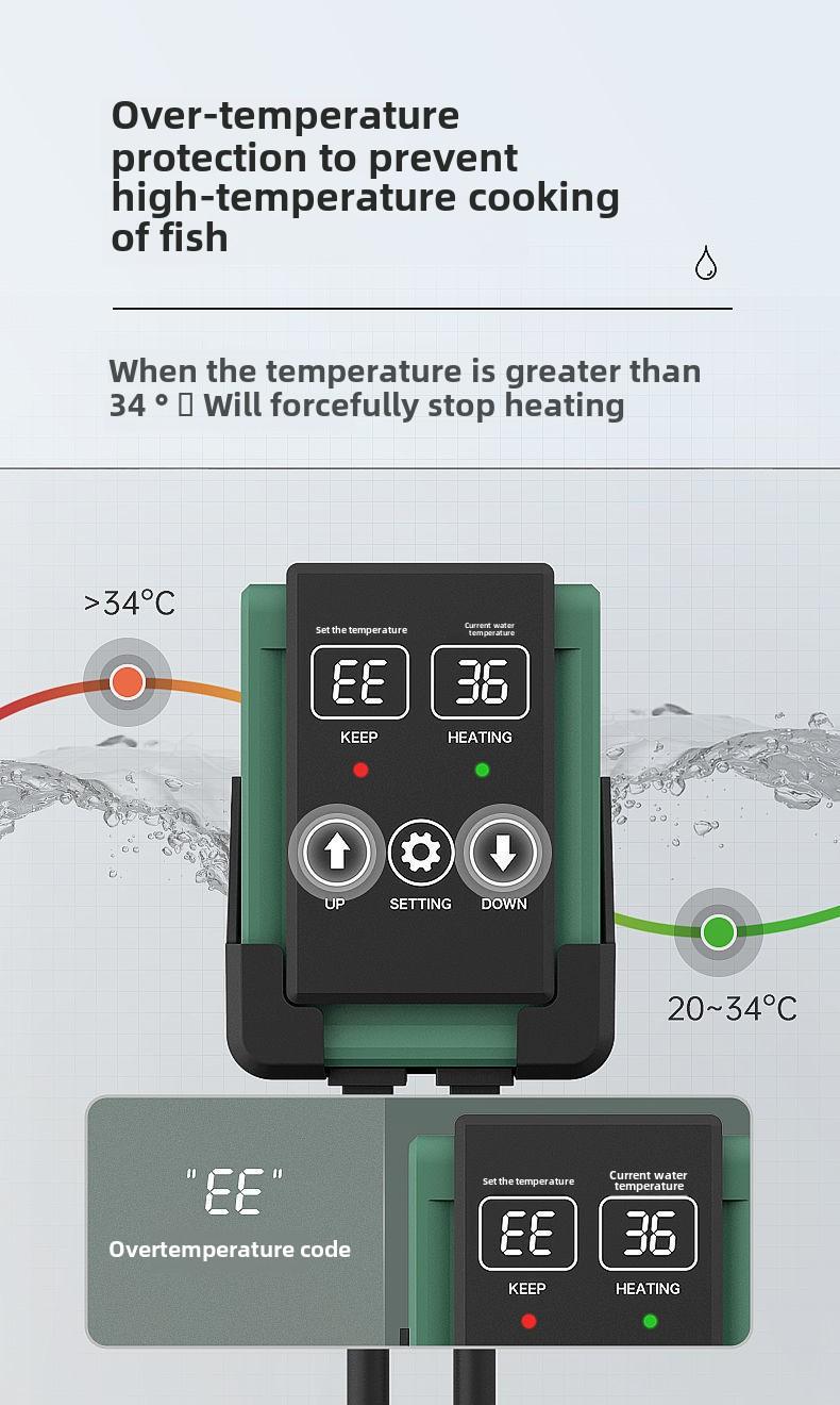 Product Introduction of Fish Tank Heater Rod Automatic Thermostat Heater PTC Variable Frequency Energy-saving Small Heating Rod Intelligent Temperature Control Equipment 7