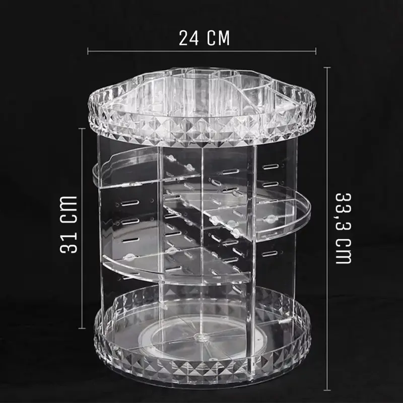 SIERRAHOME, KOSMETIK MURAH. RAK PUTAR AKRILIK SUSUN (360 DERAJAT) DIAMOND 1