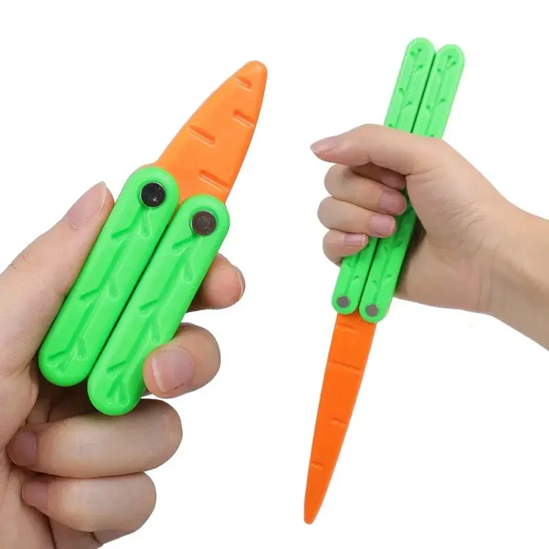 Dao gấp bằng nhựa in 3D, Thiết kế Cắt Bướm cà rốt mô phỏng, Đồ chơi dao đu đưa, dành cho người lớn, Thích hợp cho ADHD, Tự kỷ và lo âu, Ý tưởng quà tặng tuyệt vời, theo trọng lực tui mubi tui muph 7