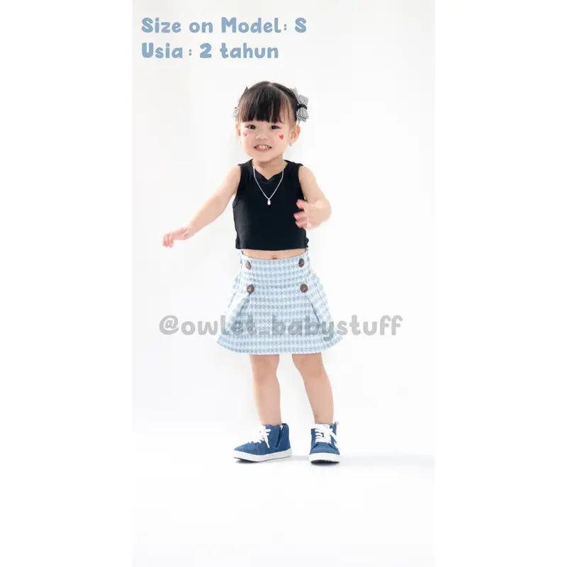 Owlet - rok anak perempuan / bawahan anak perempuan / rok mini anak  / rok pendek anak / rok korea kancing / rok remple korea anak Fashion 4