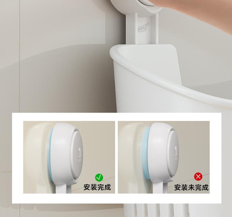 Product Introduction of Taili Manufacturer Bathroom Suction Rack Square Storage Rack Organizing Rack Bathroom Kitchen Supplies 8