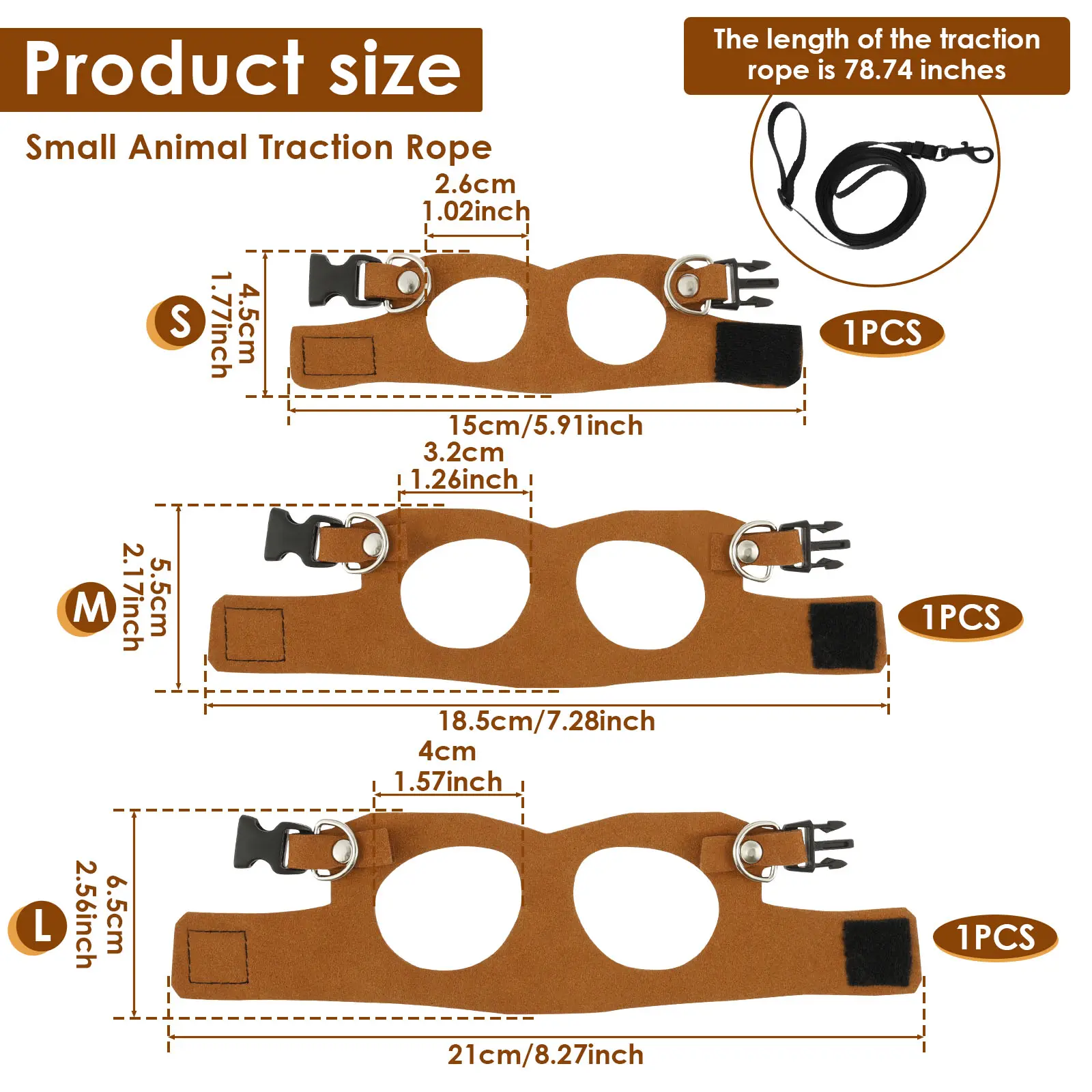 3 Pack Bearded Dragon Harness and Leash Set Adjustable Soft Leather Lizard Harness 3 Sizes with Leash for Bearded Dragon Lizard Squirrel 5WyC7
