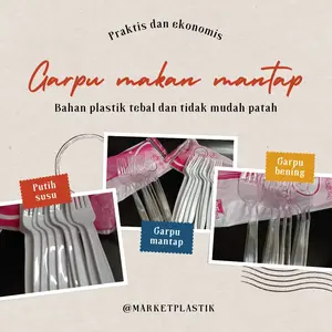 Garpu Panjang/Garpu Makan Putih Susu dan Bening Mantap