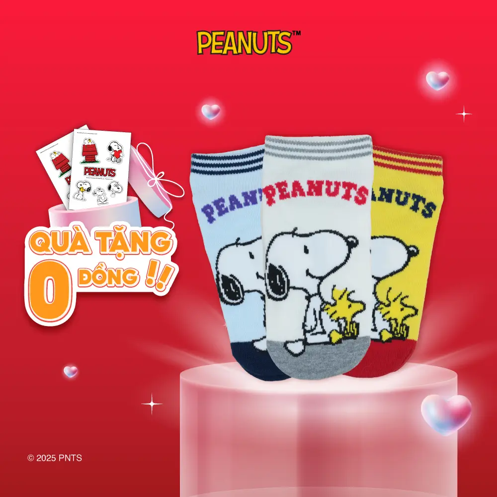 Vớ ngắn hình Snoopy Woodstock Peanuts size 23-25cm