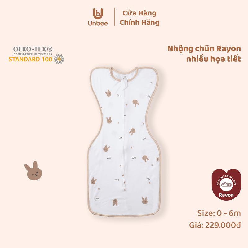 [UNBEE] Nhộng Chũn Rayon Nhiều Họa Tiết Dễ Thương Hỗ Trợ Bé Ngủ Ngon Tránh Các Tác Động Làm Em Bé Giật Mình