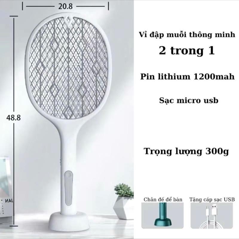 Vợt muỗi tự động kiêm đèn bắt muỗi 2in1 tự động sạc tích điện vợt bắt muỗi thông minh cao cấp để bàn 2024 AM263 Máy Bắt Muỗi