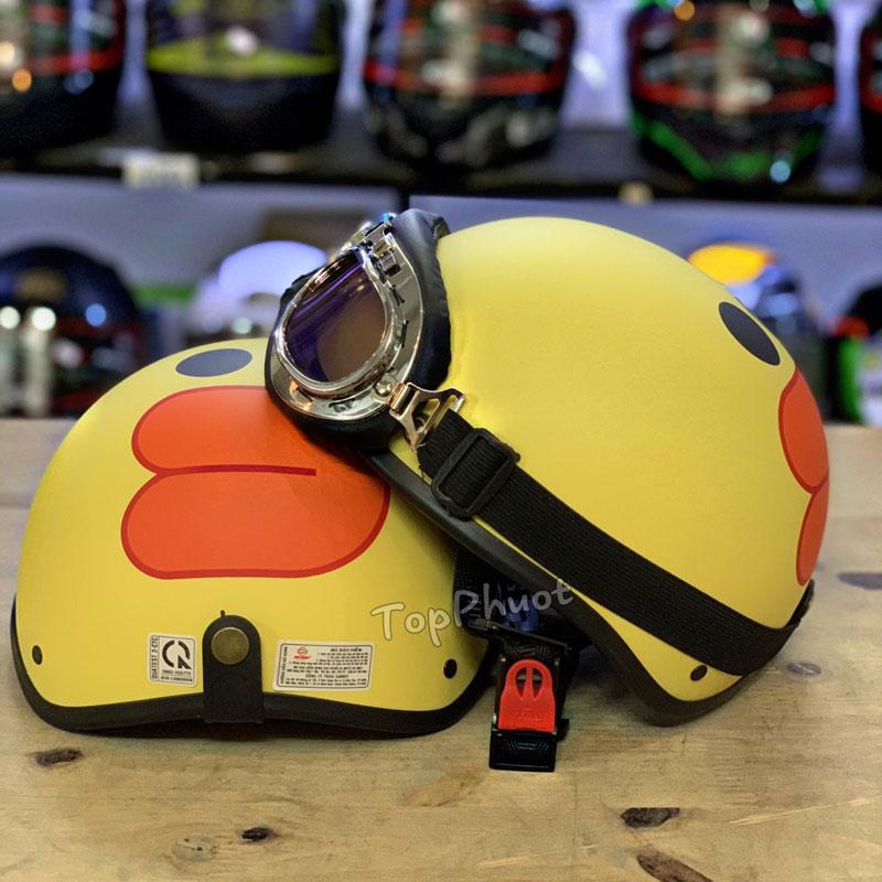 Mũ Bảo Hiểm Xe Máy Nửa Đầu Vịt Vàng Helmet nón  baohiem