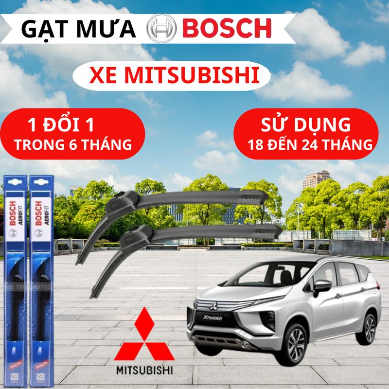 [MITSUBISHI] Bộ gạt mưa xe ô tô của BOSCH, lưỡi gạt mưa ô tô xương mềm lưỡi silicon siêu sạch : Attrage, Outlander, Triton, Xpander, Grandis, Jolie, Zinger, Pajero Cao Su gạt mưa hãng chính gạt  kính ô tô