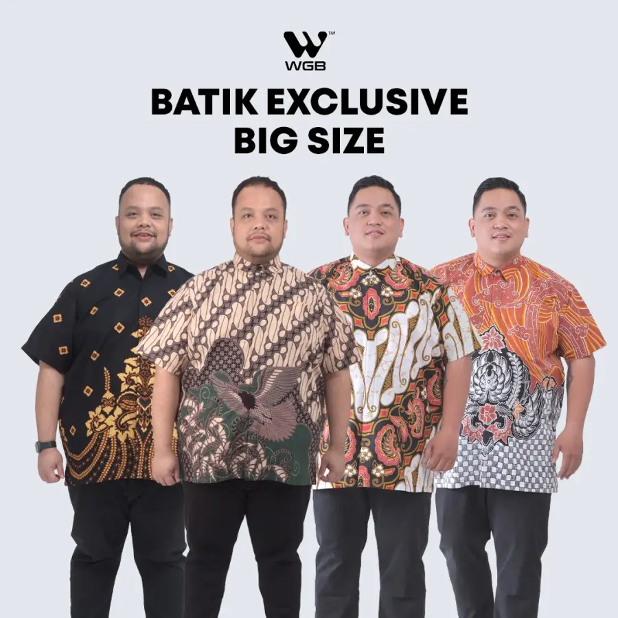 Batik Pria Jumbo Big Size Ukuran Besar XXL XXXL WGB Exclusive Pendek