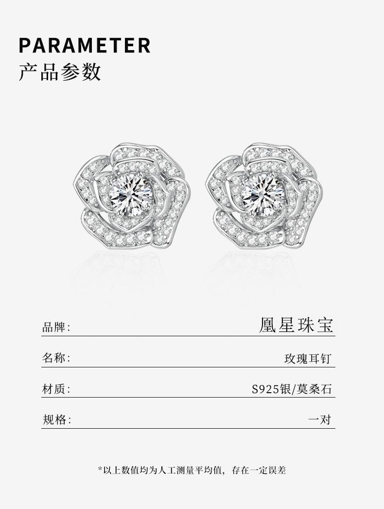 Product Introduction of S925 Sterling Silver Earrings Moissanite Studs for Women Ins Style Light Luxury Niche Design High-end Earrings In Stock 5