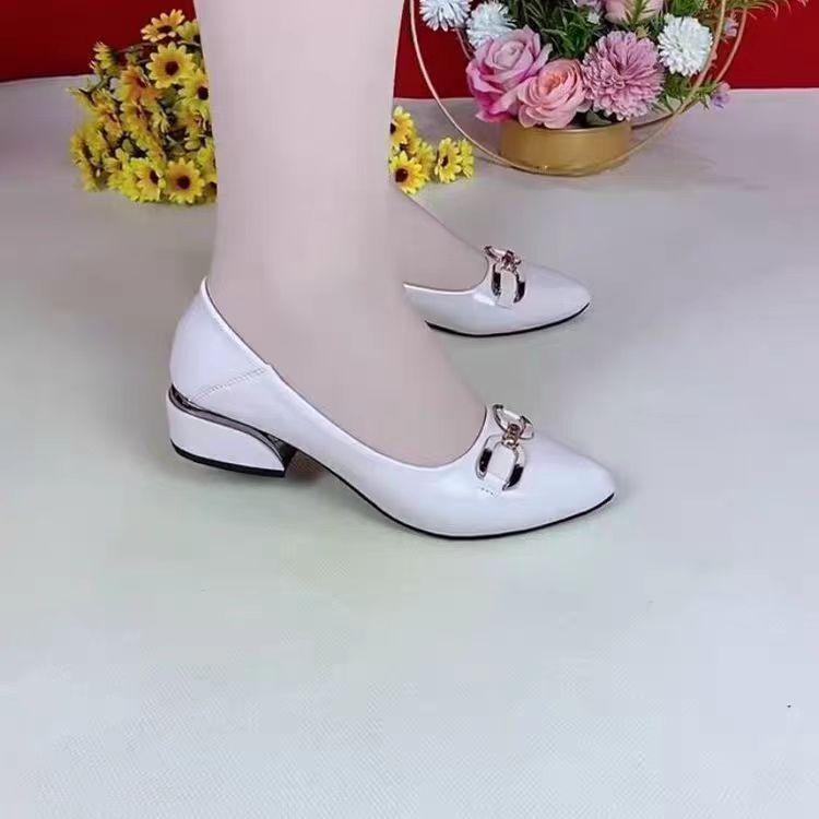 Giày Thời Trang Nữ, Phong Cách 400, Gót Chunky, Đế Mềm, Da Mềm, Mũi Tròn, Gót Giữa, Giày Cao Gót, Thích Hợp Cho Mùa Lò Xo Và Mùa Thu, Hàng Mới Về Năm 2024 1