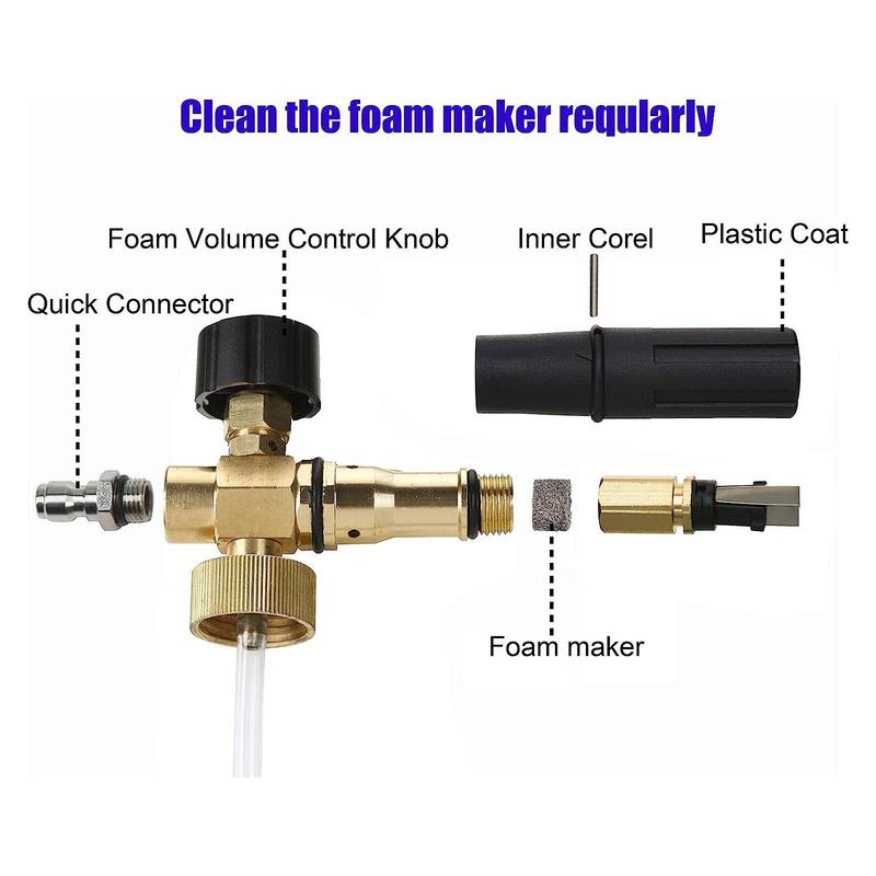 Tool Daily Foam Cannon with 1/4 Inch Quick Connector, Summer 3000PSI Foam Sprayer with 5 Pressure Washer Nozzle Tips, High Pressure Car Washing Tools 6