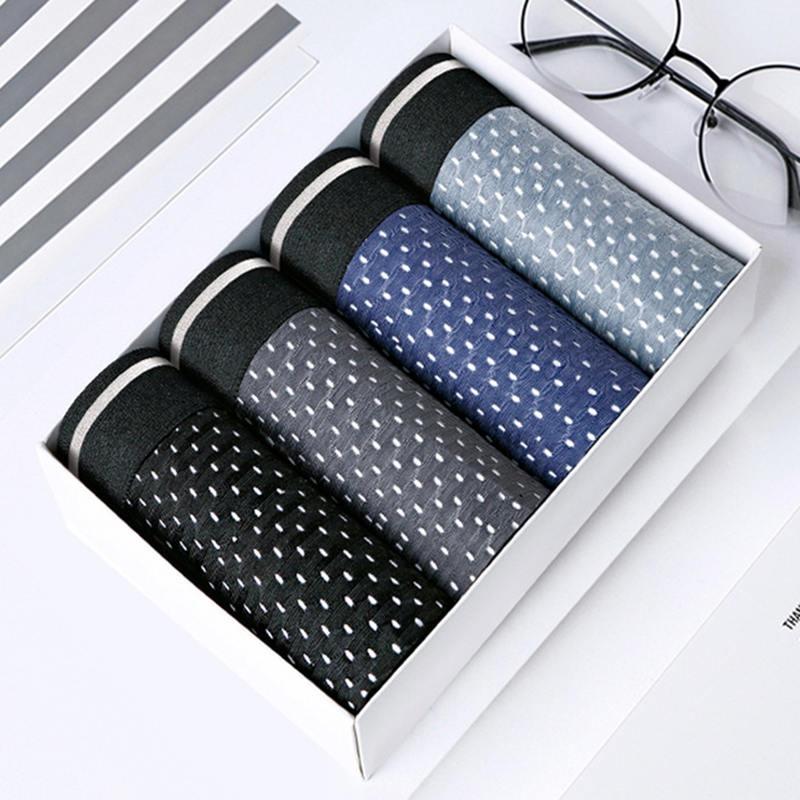 Quần Đùi Boxer, 4 Chiếc Trong 1, Đồ Lót Lưới, Dành Cho Nam Giới, Làm Bằng Lụa Lạnh Và Thoáng Khí, Thích Hợp Mặc Bên Trong