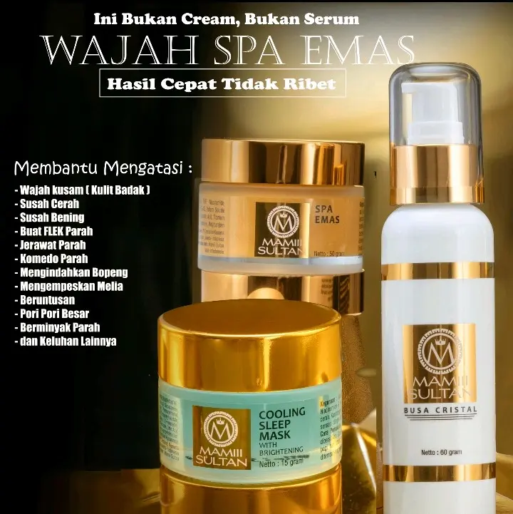 (AMAN REVIEW DR OKKY) PAKET BPOM HALAL UJI LAB  BOTOK SPA EMAS MAMIII SULTAN [DAPAT SPA EMAS]
