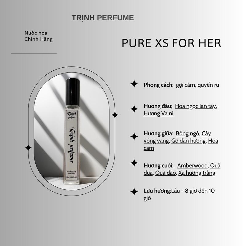  Nước Hoa 10ml  pure XS nữ chiết Perfume Women Cosmetic 