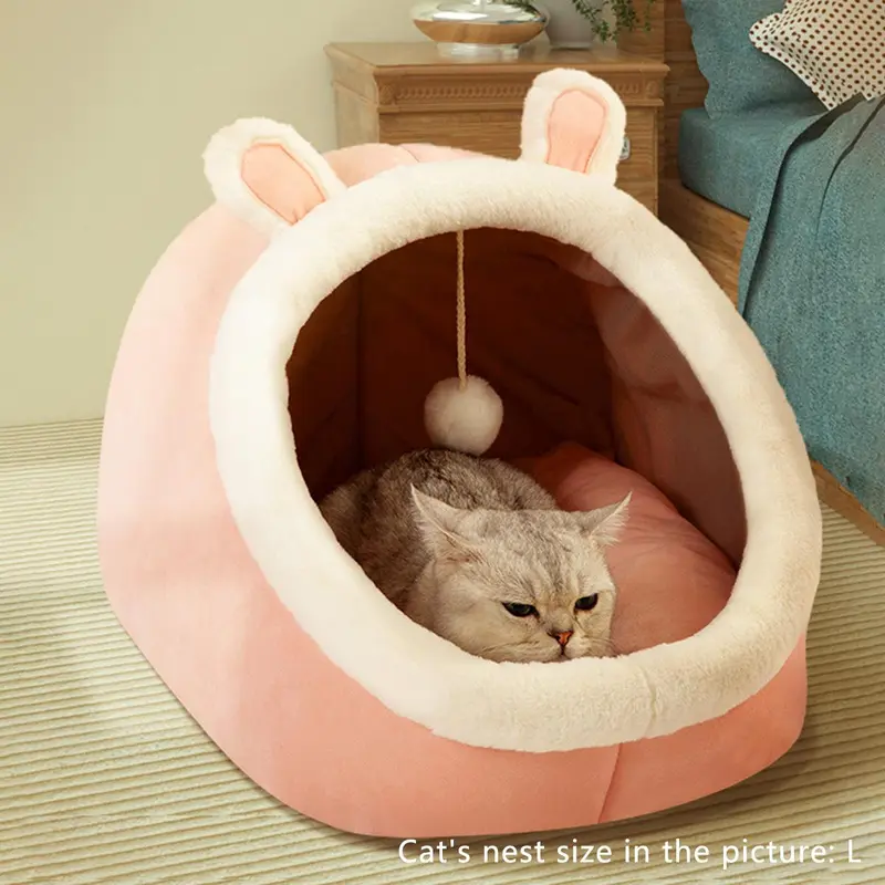 Cat Bed, 1 Count Cute Rabbit Shaped Pet Bed, Pet Sleeping Bag, Pet Supplies for Indoor Outdoor Use (It is Recommended to Take One Size Larger) 2