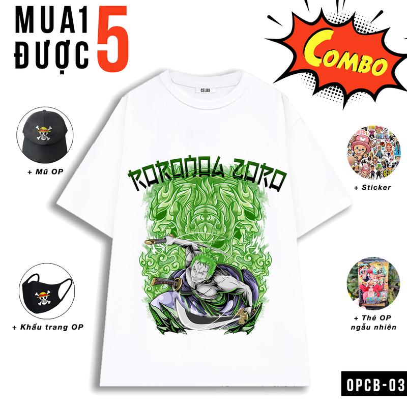 Combo hủy diệt - mua 1 được 5 | Áo thun One piece, áo phông in hình Onepiece Luffy Zoro Sanji ACE Menswear Nam 2