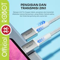 Gambar Robot RSCC120 Kabel Cable Data Type C To Type C 60W 1.2m Fast Charging - RSCC120 120 cm dari Liem Group Kota Administrasi Jakarta Barat 3 Tokopedia