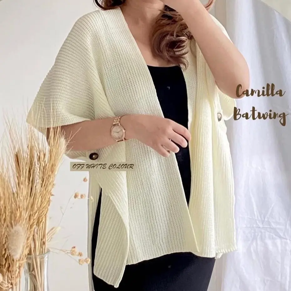 Cardigan Rajut Oversize Camilla Batwing Outer Cardy Rajut Premium Store09 Murah Knitwear Wanita Atasan Kardigan Baju Kancing Top - Panjang