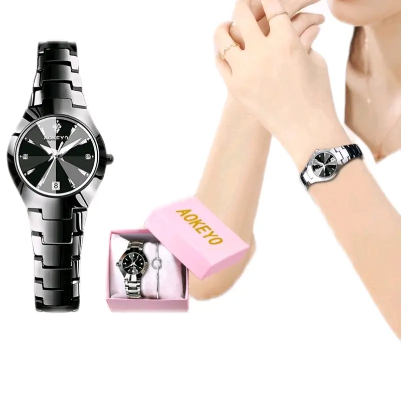 Jam Tangan Wanita AOKEYO Original Stainless Berlian Elegan 1