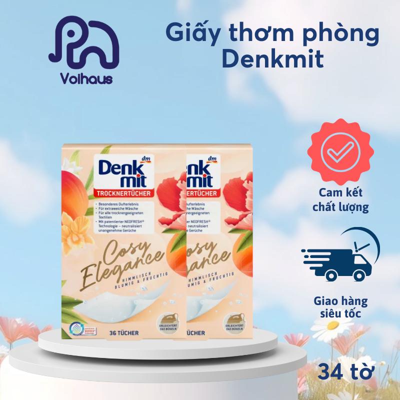 Giấy thơm quần áo Denkmit Cosy Elegance, chống ẩm mốc, giữ quần áo thơm tho - dùng cho máy sấy, tủ quần áo, giày Dầu Thơm Phòng Dầu Thơm