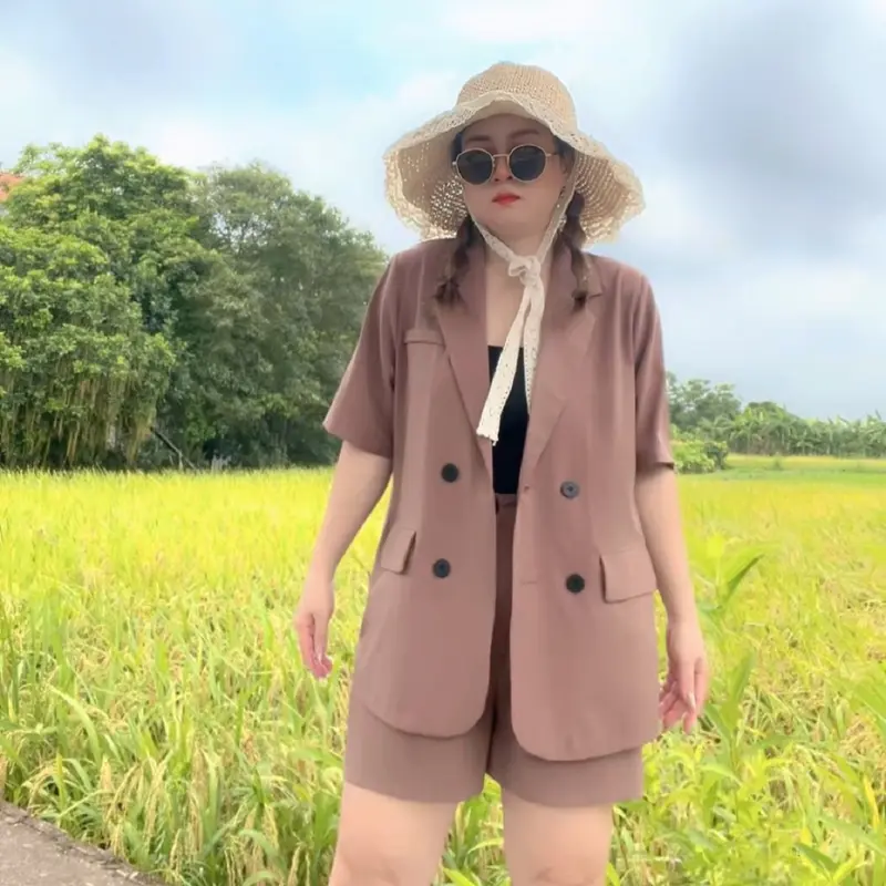 S115 - SET VEST NỮ KÈM QUẦN SHORT, KHÔNG KÈM ÁO TRONG Kem Top Women 6