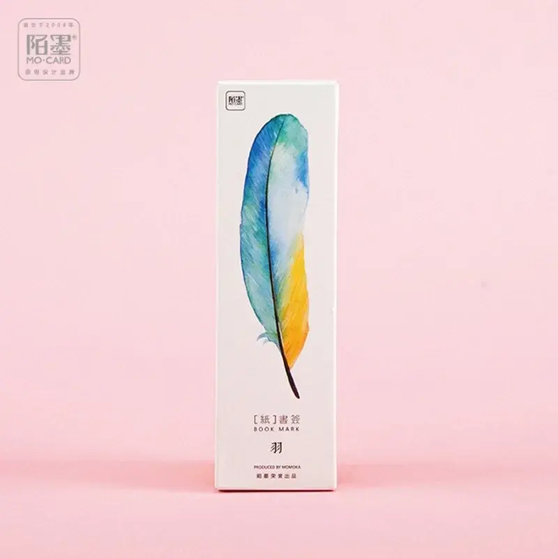 30 pcs/set Colourful feathers Original Nature flyer book mark Student School Creative Stationery Paper Bookmarks