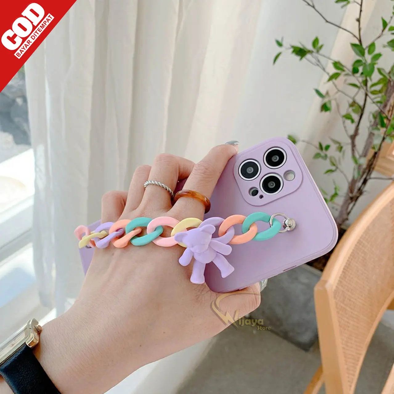 Softcase Macaron Bear For Op'o, S*msung, V*vo, Xi*omi, Iph*ne, Re*lme, Inf*nix Black Blue