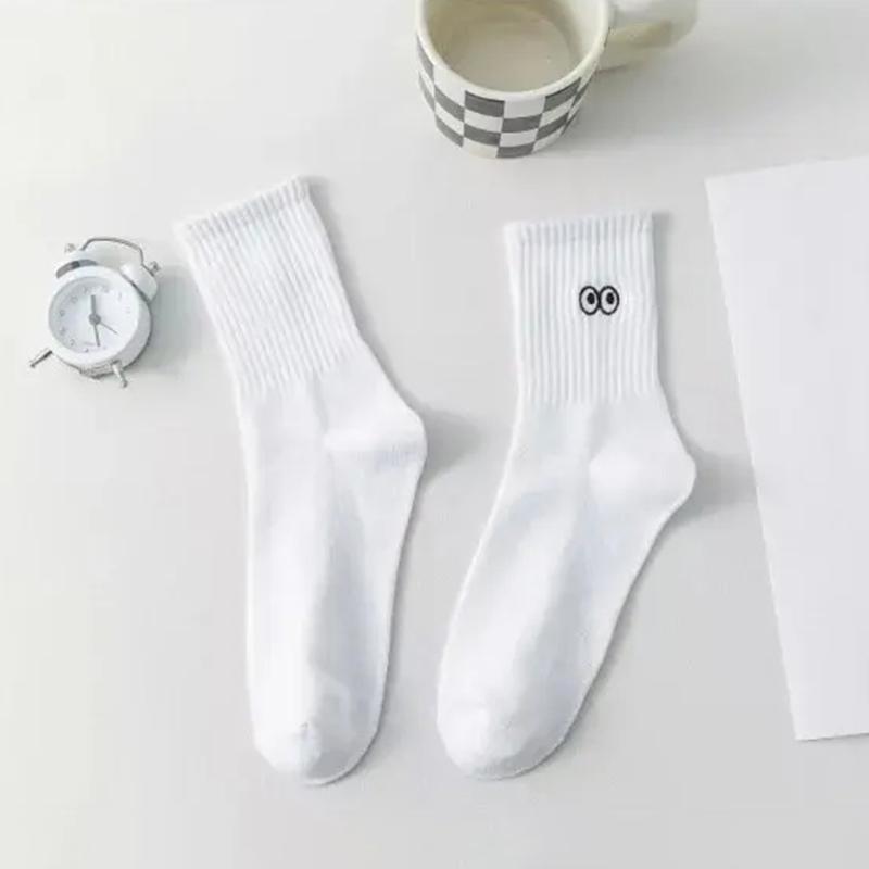 Product Introduction of Multiple New Styles Of Mid Length Men's And Women's Socks Cute Cartoon Striped Japanese Style Mid Length Socks Autumn And Winter Casual Womenswear 21