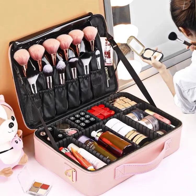 Cốp da PU đựng đồ trang điểm , đựng đồ phun xăm, đựng đồ nail 0