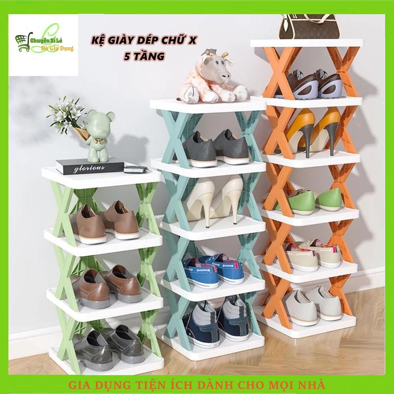  Kệ Để Giày Dép Chữ X Thông Minh Có Thể Tháo Lắp Gấp Gọn Kệ Nhựa 5 Tầng Cao Cấp Để Đồ Đa Năng Thông Minh Tiện Dụng   Shop giao màu ngẫu nhiên  
