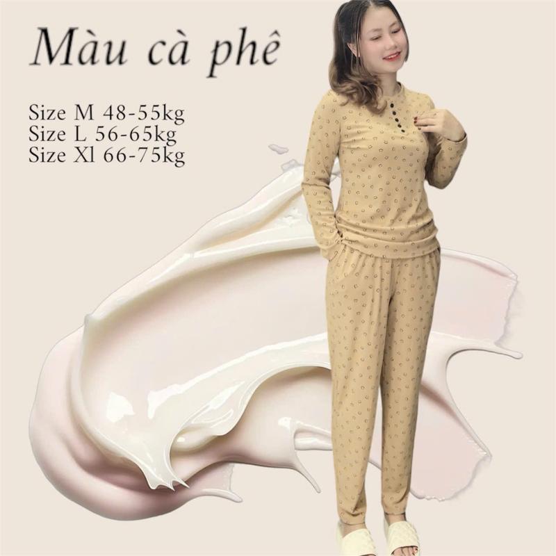 Bộ Quần Baggy Thu Đông Chiều dài 94-96cm Áo Form Rộng Tay Dài Hoạ tiêt IN NET Dành Cho Nữ Chất Thun gân Dày Co Giản Mềm Mịn Voi