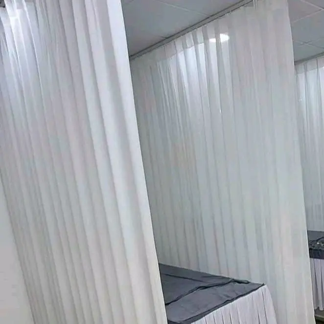 voan trắng phối kim tuyến _giá của 1 tấm rèm căng thẳng ( chưa bao gồm thanh treo) thích hợp cho không gian trang trí.,spa ít nắng. 3