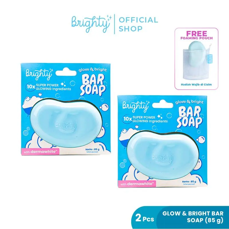 2 Pcs Brighty Glow & Bright Bar Soap Sabun Mandi Pemutih badan sabun pencerah sabun whieting whitening soap 0