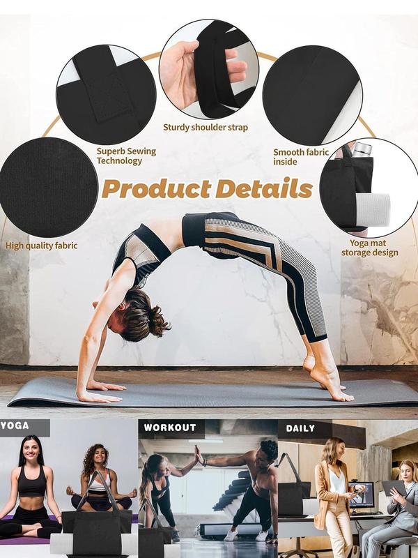 Letter Pattern Yoga Mat Storage Tote Bag, Large Capacity Sports Bag, Outdoor Sports Yoga Mat Storage Bag, Fitness Yoga Accessory Organizer 3