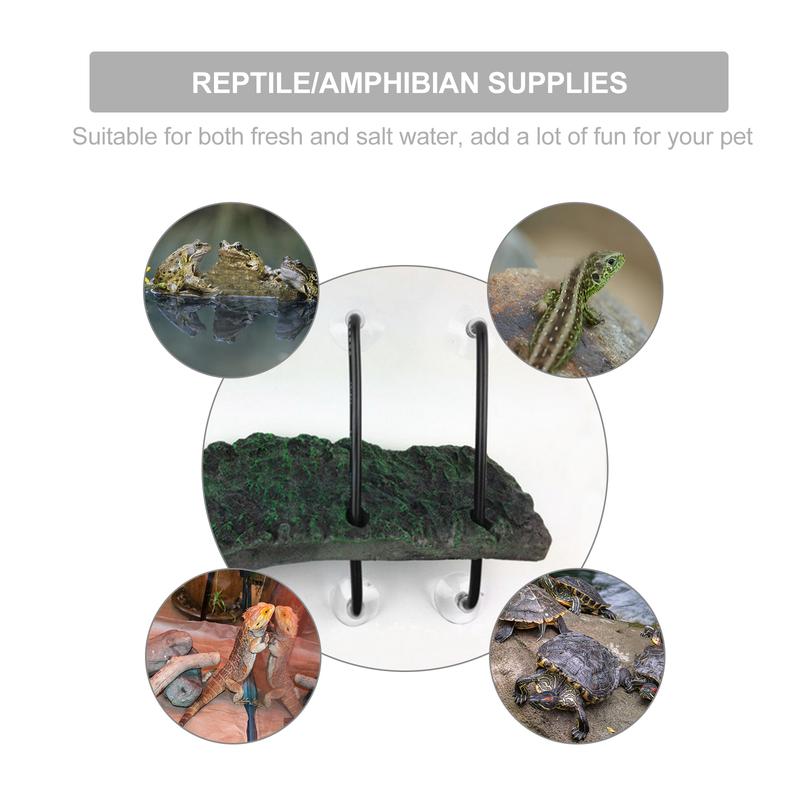 Turtle Lifting Platform Aquarium Ornament Simulation Bark Turtles Terrace Float Tortoise Floating Fish Tank Decorations Environmentally Friendly Foam Material 18.5X12.5X17CM Green 5